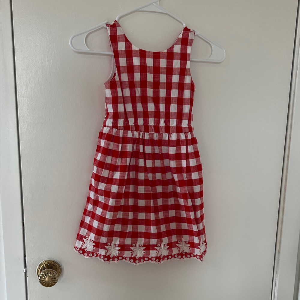 Red and White Checkered Kids Dress